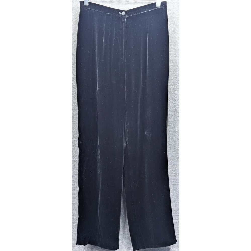 ANN TAYLOR Womens Pants - Black, Silk Blend, Velvet/Velour, Wide Leg, Size 8